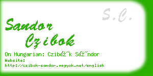 sandor czibok business card